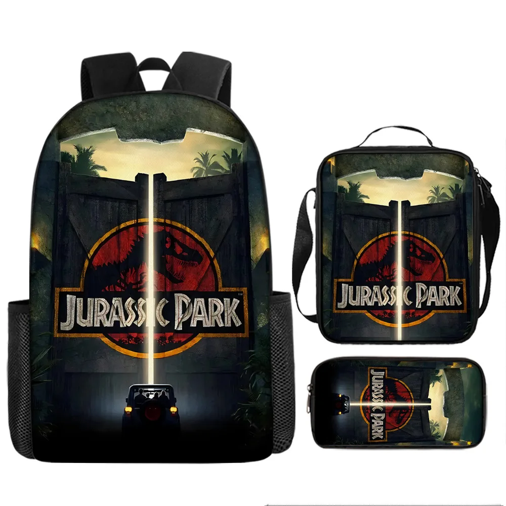 

Trendy Popular Funny Jurassic World 3D Print 3pcs/Set pupil School Bags Laptop Daypack Backpack Crossbody Lunch bag Pencil Case