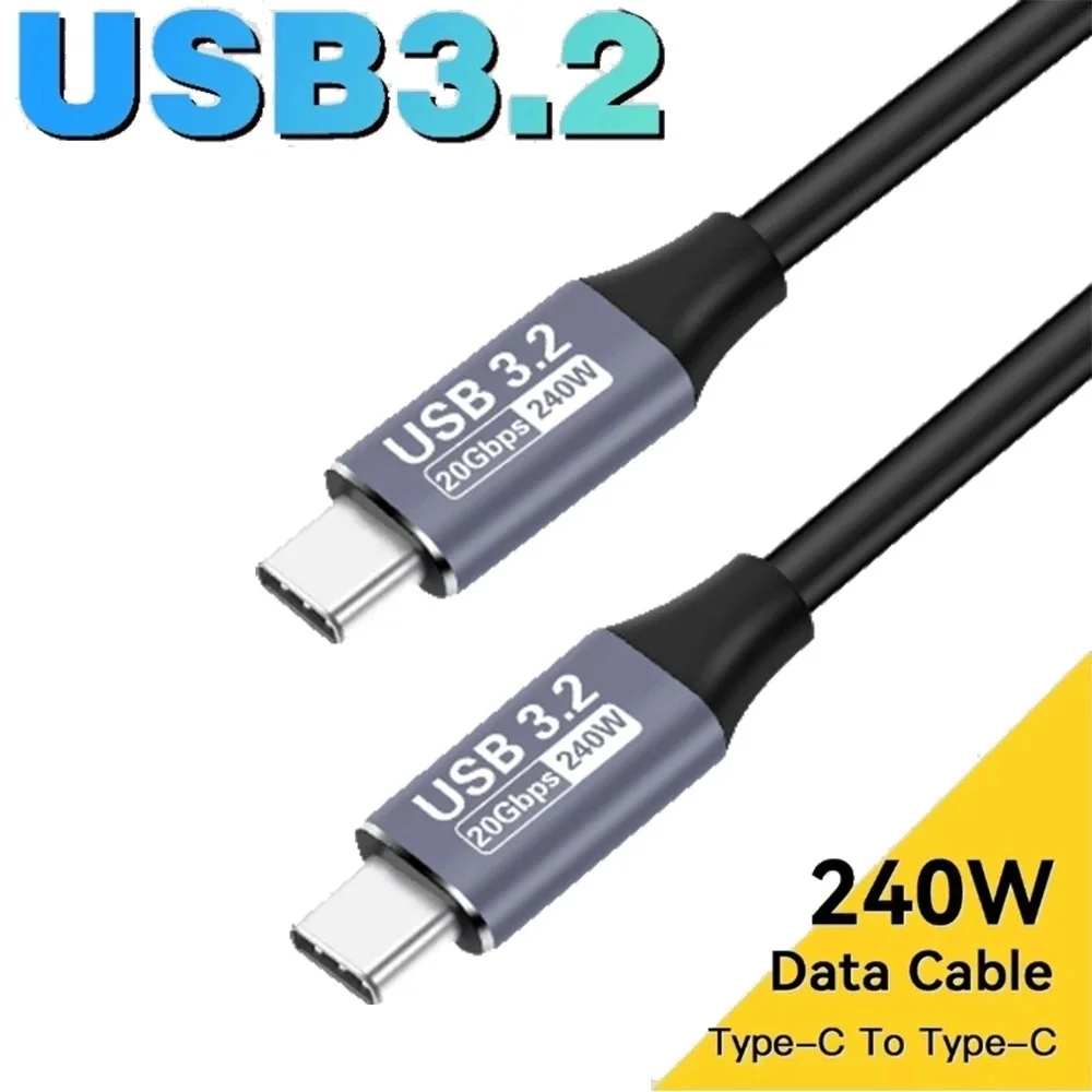 USB 3.2 Typ-C Kabel 20Gbps 240W PD3.1 QC4.0 4K 60Hz Schnelles Laden und Datenübertragung für Thunderbolt 3 MacBook Samsung SSD