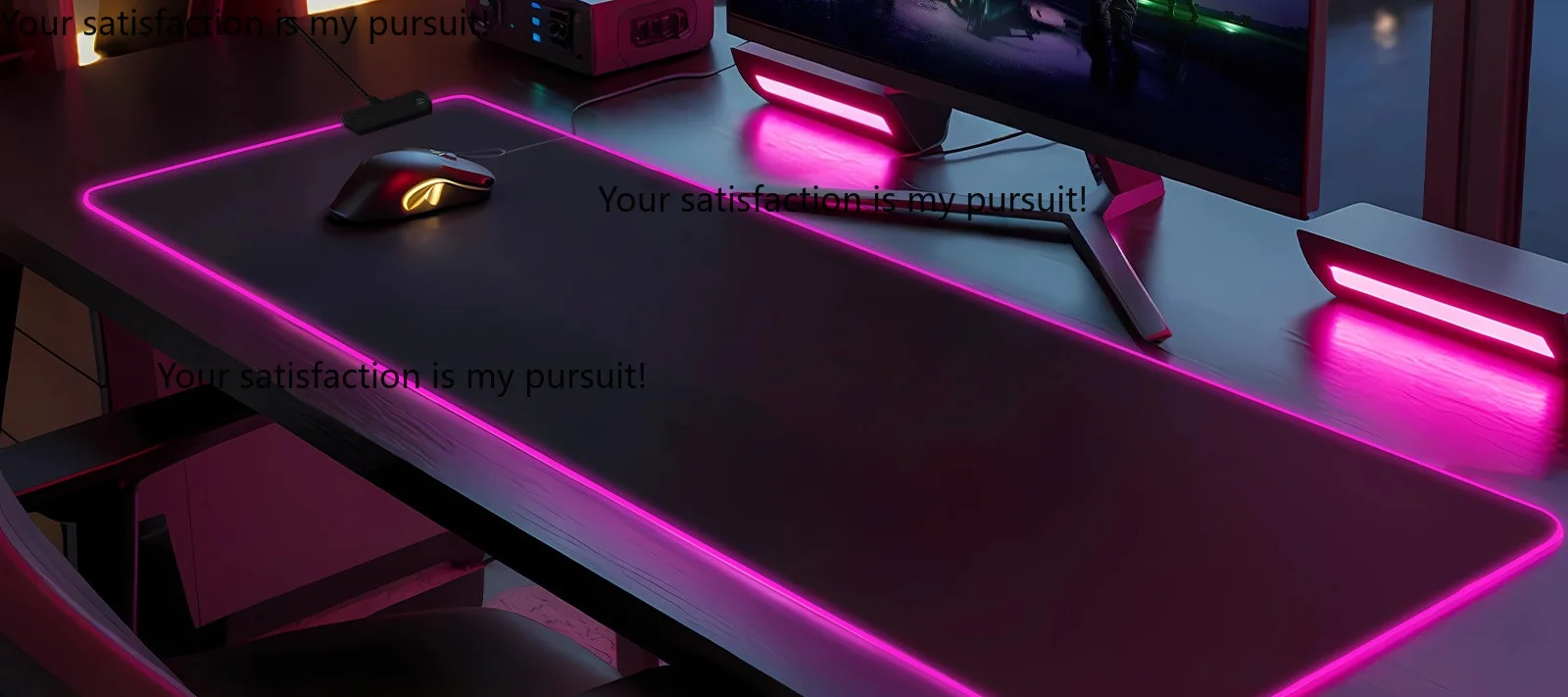 for WiFi smart RGB gaming mouse pad with colorful LED lights, desktop atmosphere decor