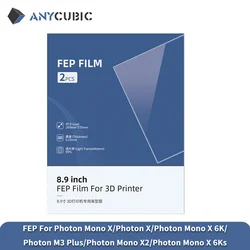 Anycúbico 2 pcs/lotes fep filme para fóton mono x, fóton x, x 6k, m3 plus, x2 resina impressora 3d fep filme para impressora 3d