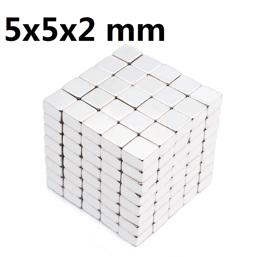 Aimant de base en néodyme N35, disque magnétique à base de terres rares, 5x5x2, 5x5x2mm, 5/50/100/200/500/10000 pièces nouveau