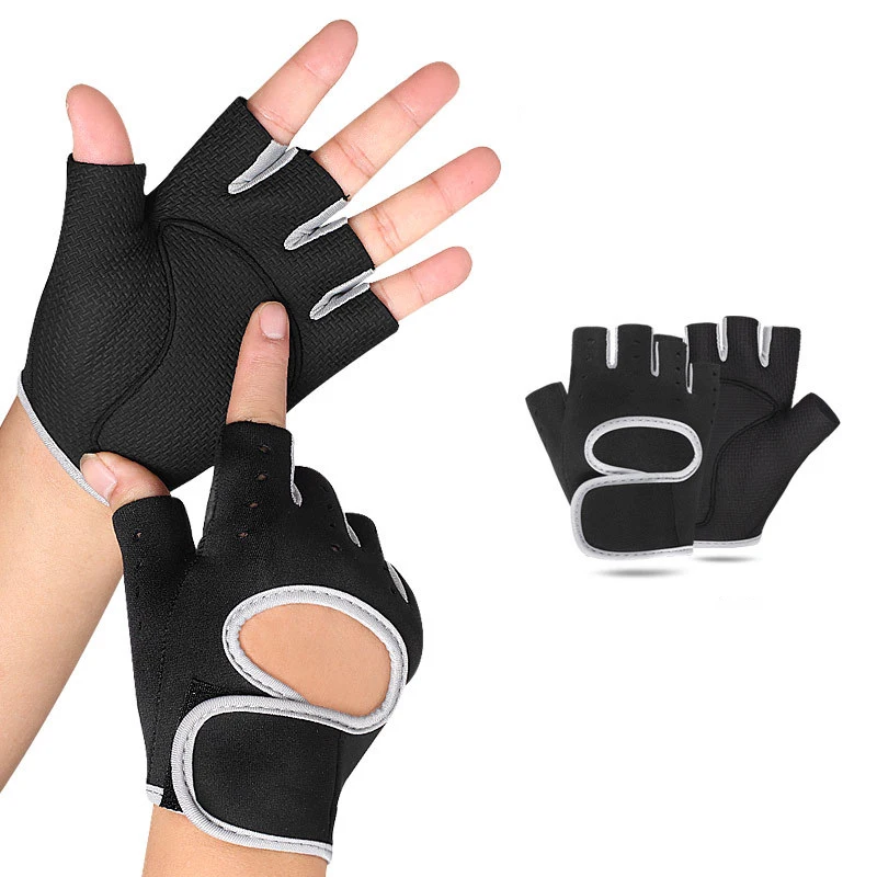 AIVEITE Unisex Halbfinger-Trainingshandschuhe, atmungsaktiv, rutschfest, Fitnesshandschuhe, Handgelenkstütze, Gewichtheben, Radfahren, Fitness