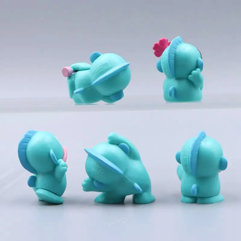 5Pcs Sanrio Cute Hangyodon Anime Action Figure GK Model Statur Decor Cartoon Kawaii Desktop Ornament Toys Birthday Xmas Gift