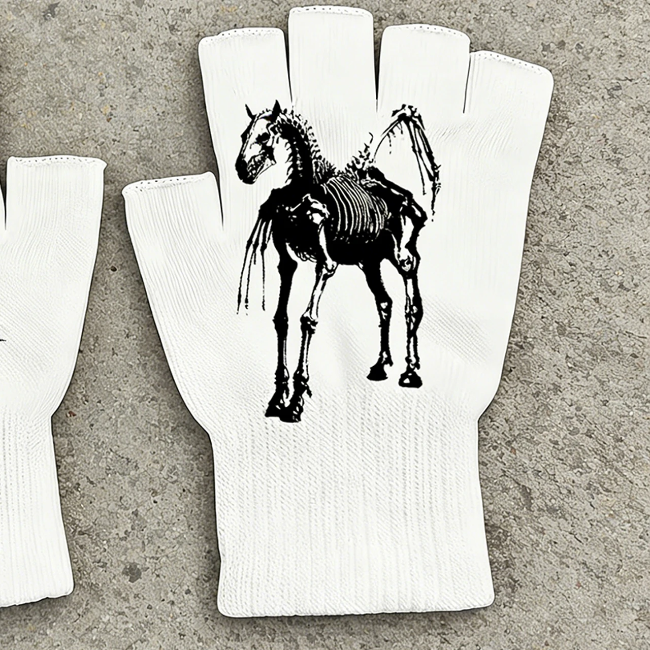 White knitted gloves featuring - Fingerless Glove Knit recension och pris