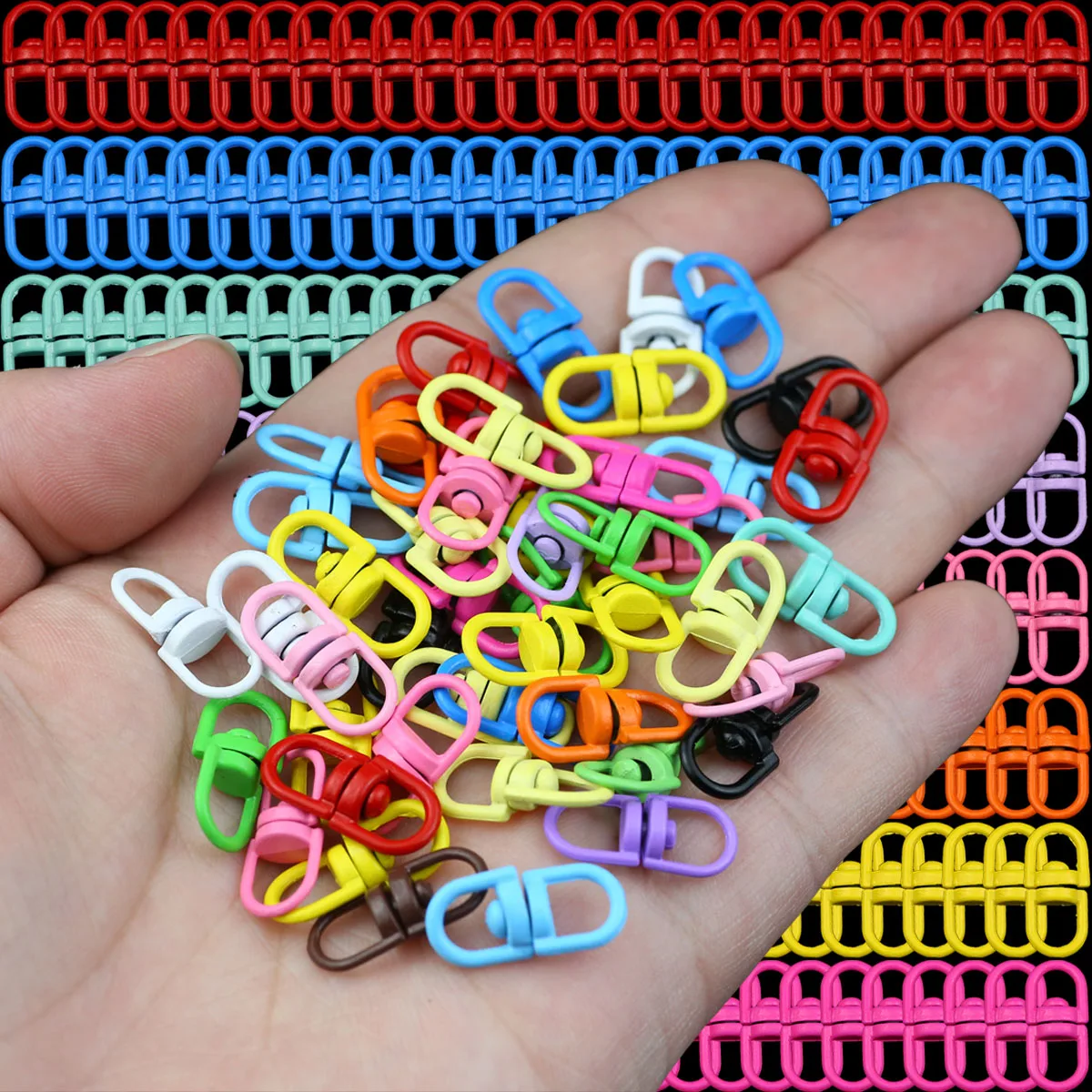 10 ~ 40 stücke Zink-legierung Gemischte Farbe Rotierenden Verschluss Schlüsselbund Anschlüsse Universal Schwenk Schnalle Für Schmuck Machen DIY Zubehör