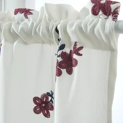 N3065Short curtain polyester cotton embroidered curtain finished product wholesale