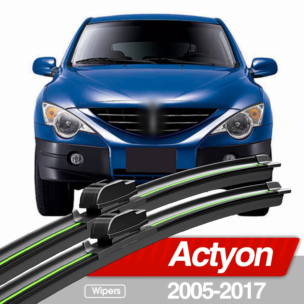 For Ssangyong Actyon Sports 2005-2017 Front Windshield Wiper Blades 2pcs Windscreen Window Accessories 2006 2008 2011 2012 2015