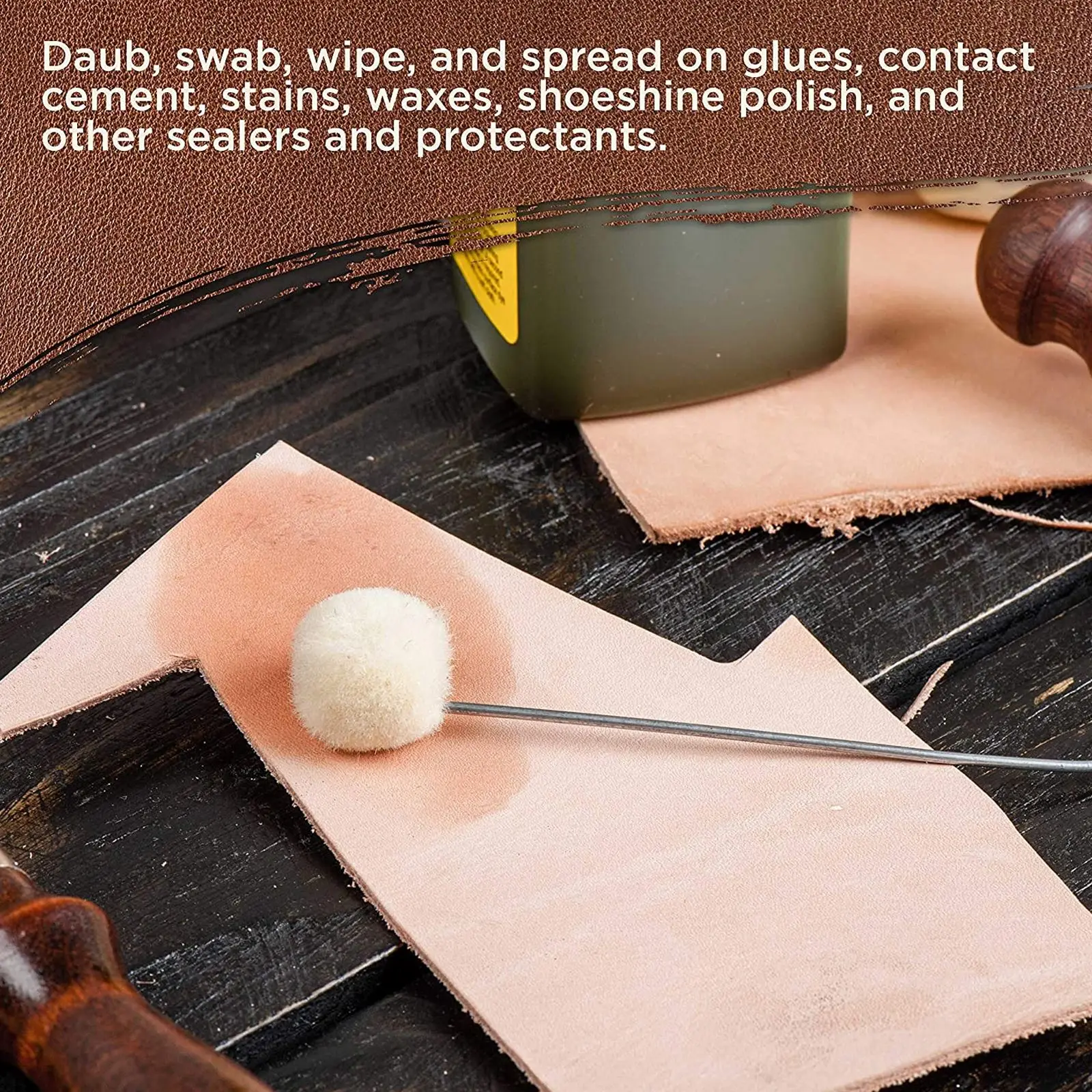 Wool Daubers with Metal Handle Wool Balls Painting Brush Dyeing Dauber Tool multiuse Sponge Paint clean Brushes