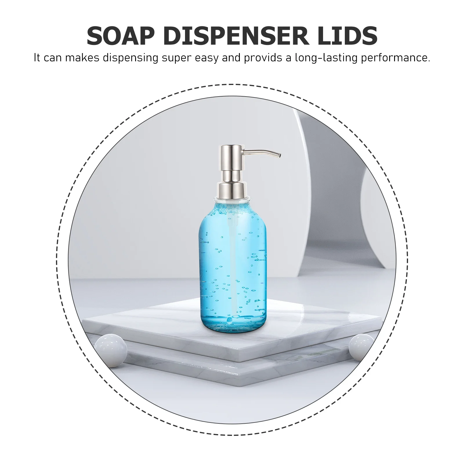 

Elegant 28Mm Pump Dispenser Lid for Lotion Bottles Rust Proof Stainless Steel Replacement Pump for and Soap Containers