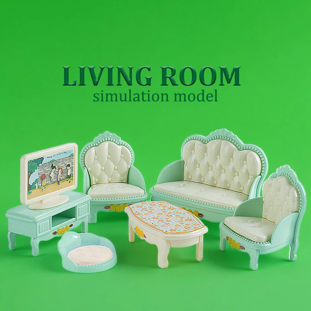 Poppenhuis Multi Color Thema Meubilair Model 1/12 Miniatuur Woonkamer Keuken Badkamer Meubels Ornament Kindercadeau