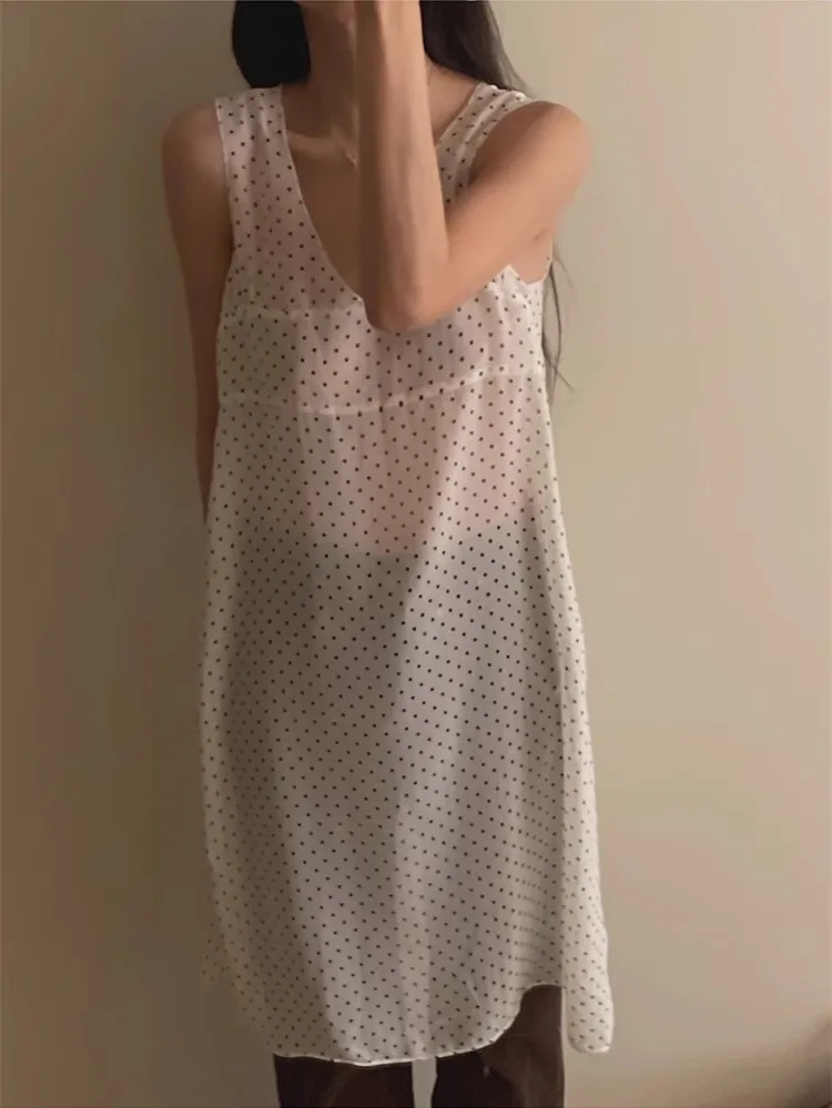 Korobov kore moda basit elbise tatlı Polka Dot Vintage elbiseler kadın Vestidos Para Mujer romantik v yaka Y2k kısa etek