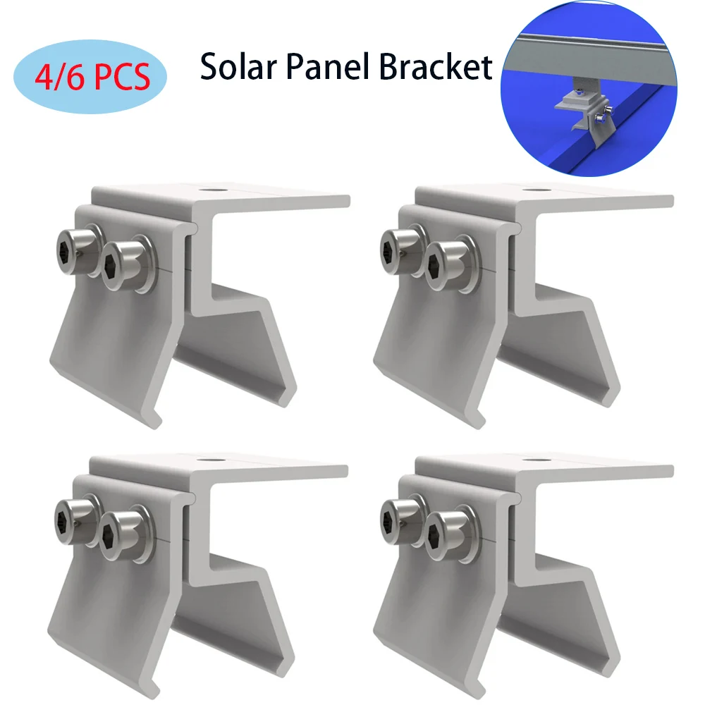 

Solar Panel Bracket Photovoltaic PV Panel Fixing Mounting Clamp Roof Standing Seam Clamp Aluminum Solar System Fixing Clamps