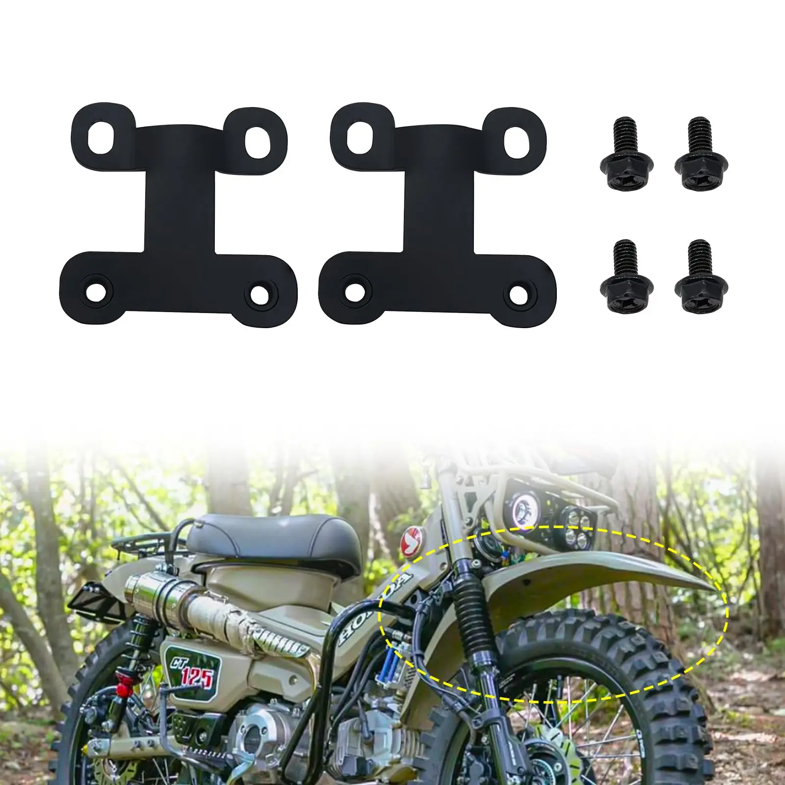 Front Fender Lift Kit for Honda CT125 CT 125 Trail 125 Hunter Cub 2020 2021 2022 2023 Front Fender Mudguard Lift Riser 4CM