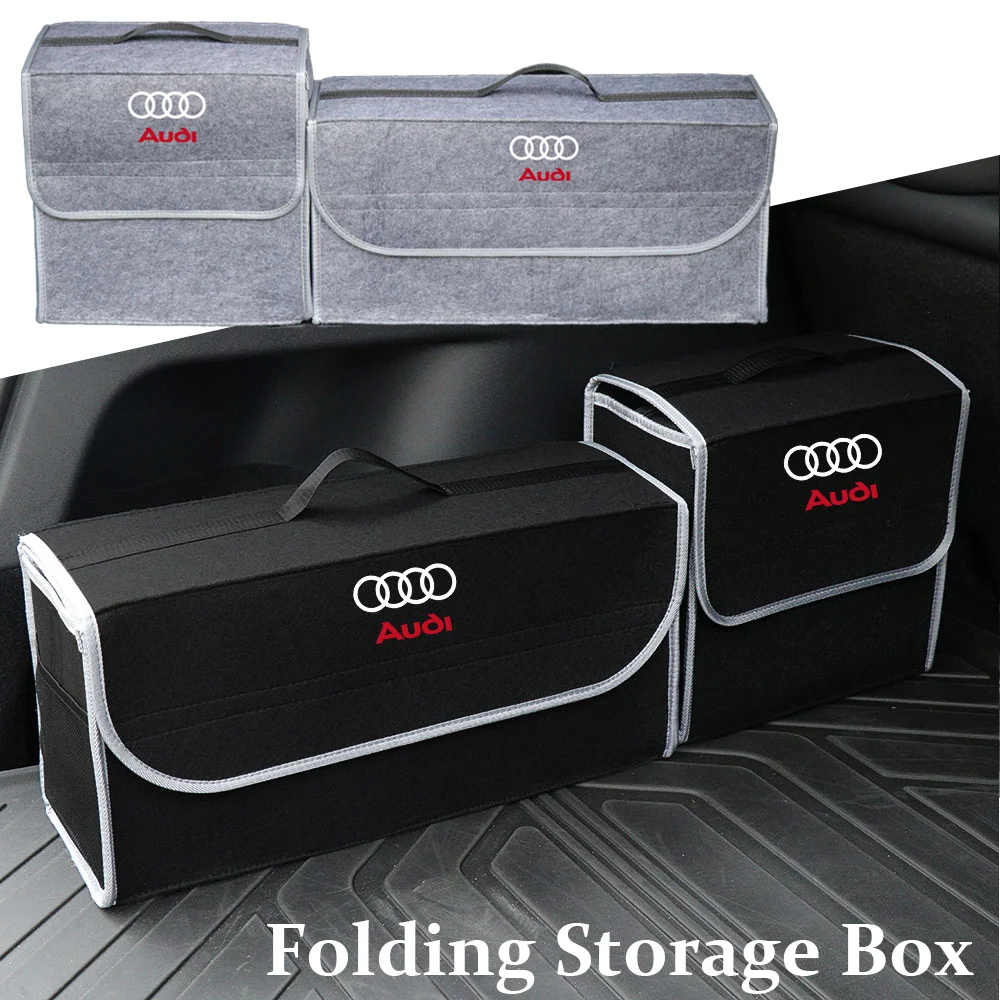 Car Trunk Stowing Tidying Container Bag Organizer Storage Box For Audi Sline A4 B7 B8 B9 A3 8P 8V 8L A5 A6 C6 C5 C7 A1 Q2 Q3 A2