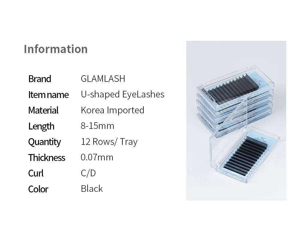 GLAMLASH U-Form YY 3DW Falsche Wimpern UYY UY U3DW U5DW Wimpernverlängerung Handgewebte Einzelwimpern – Detail 2