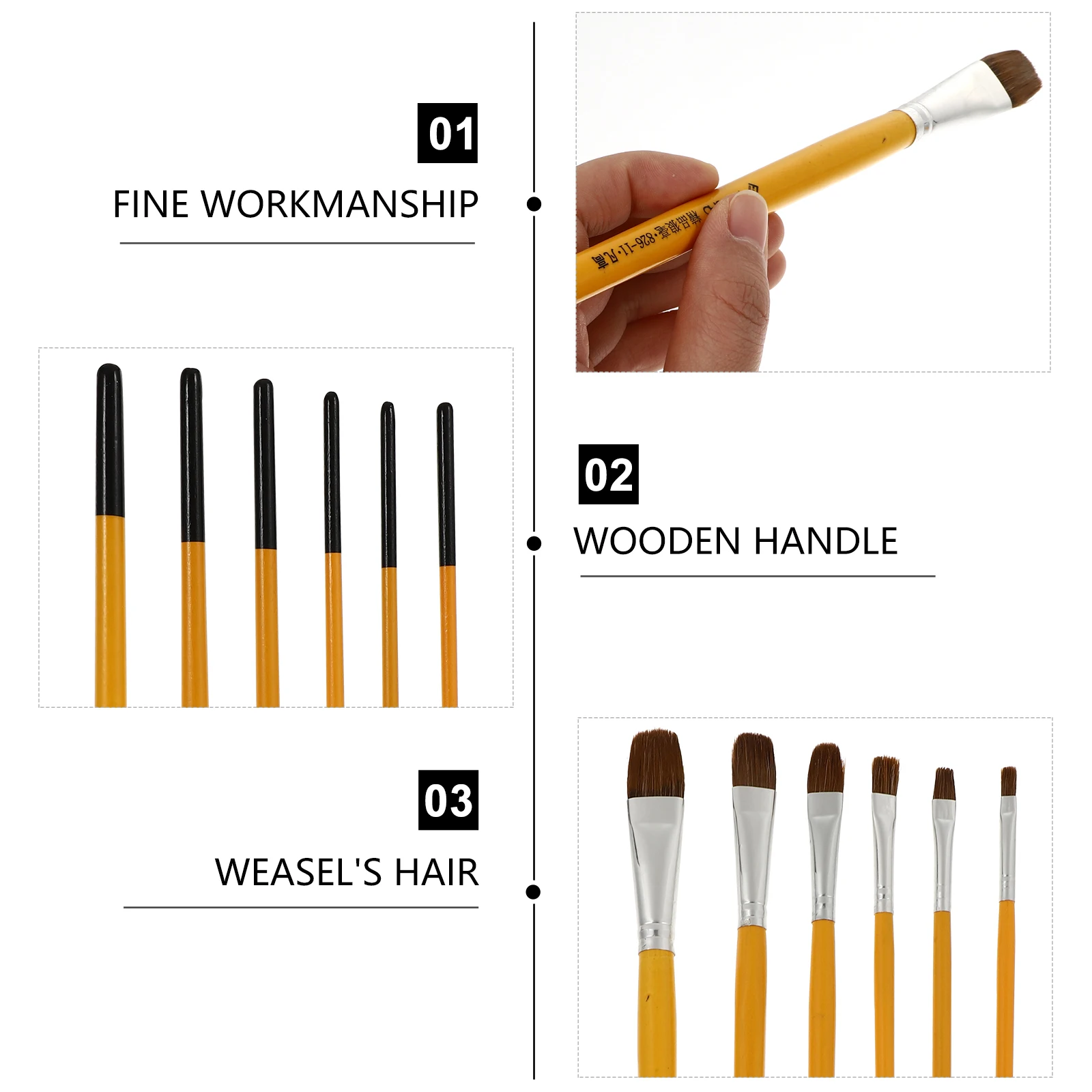 مجموعة فرش رسم مكونة من 6 قطع أدوات رسم زيتي للفنانين والطلاب فرش فنية متعددة الوظائف لألوان مائية من الأكريليك الغواش