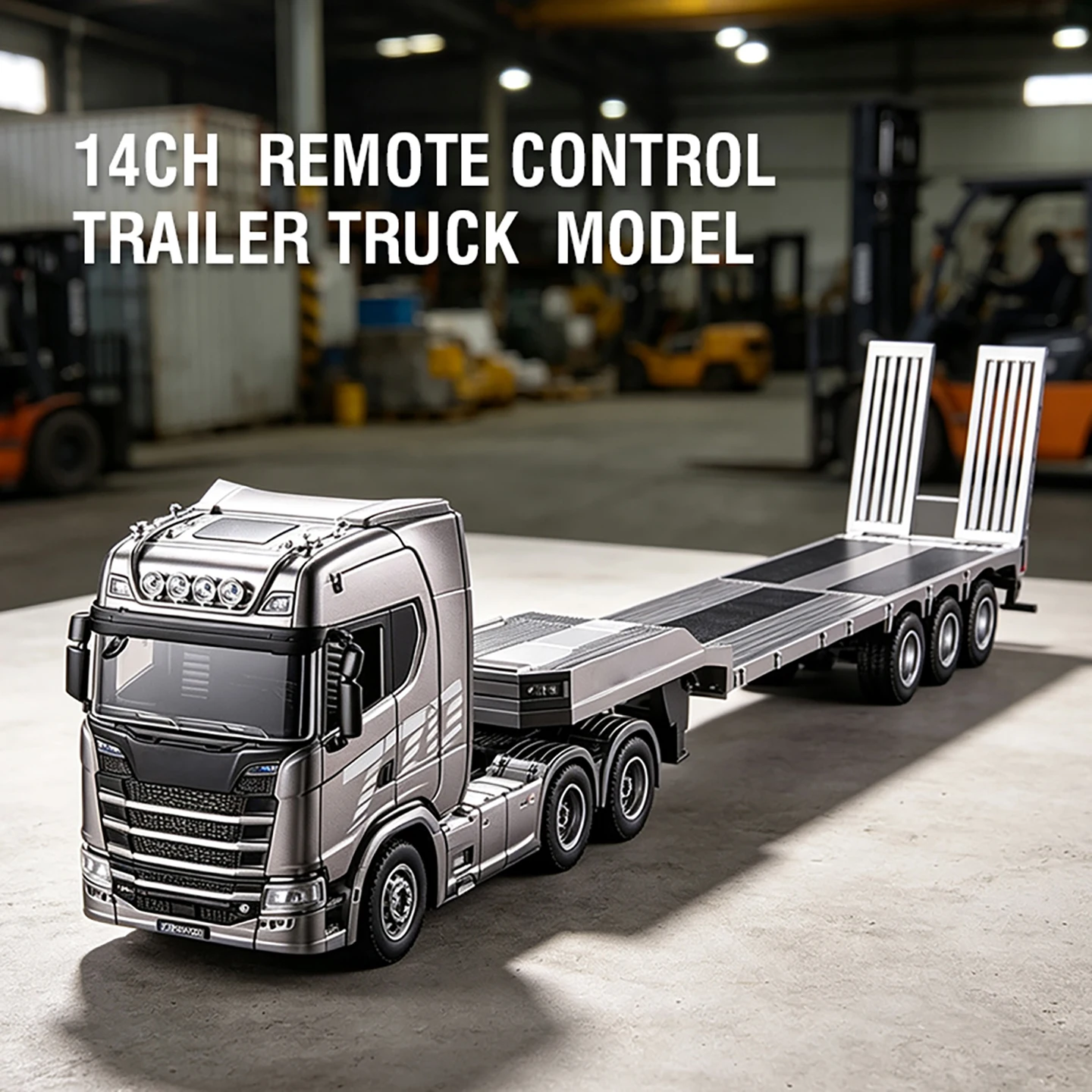 HUINA 1302A 1/24 RC Tractor Trailer Truck 14CH 2.4G with Detachable Semi Trailer Die-Cast Alloy Engineering Vehicle for Teen 14+