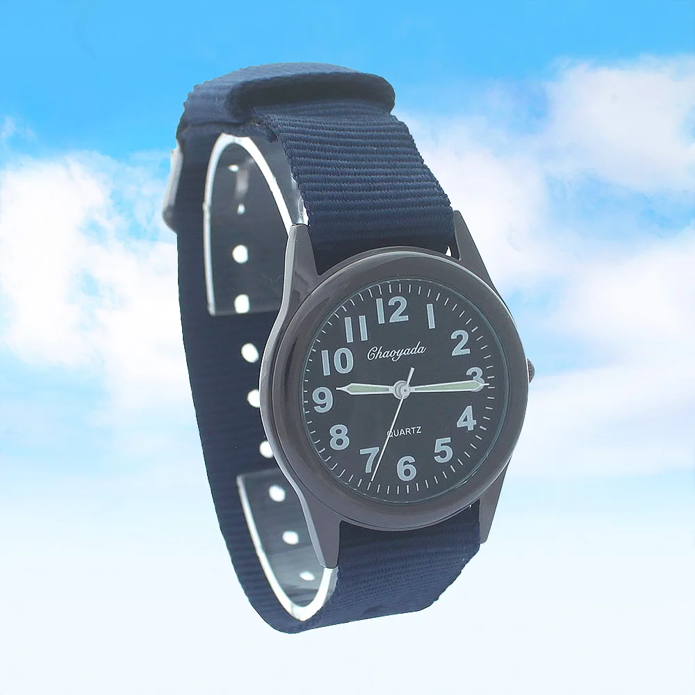 Relógio infantil de quartzo com pulseiras de nylon, relógio de pulso infantil, presente para meninos e meninas