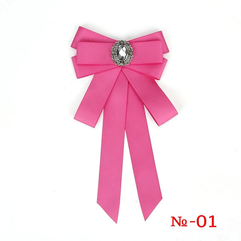 Modische Schwarze Schleifen-Krawattenklammer Rotes Diamant-Fliegeband Weiße Strass-Hemdfliege Geschenk für Damen Accessoires – Detail 2