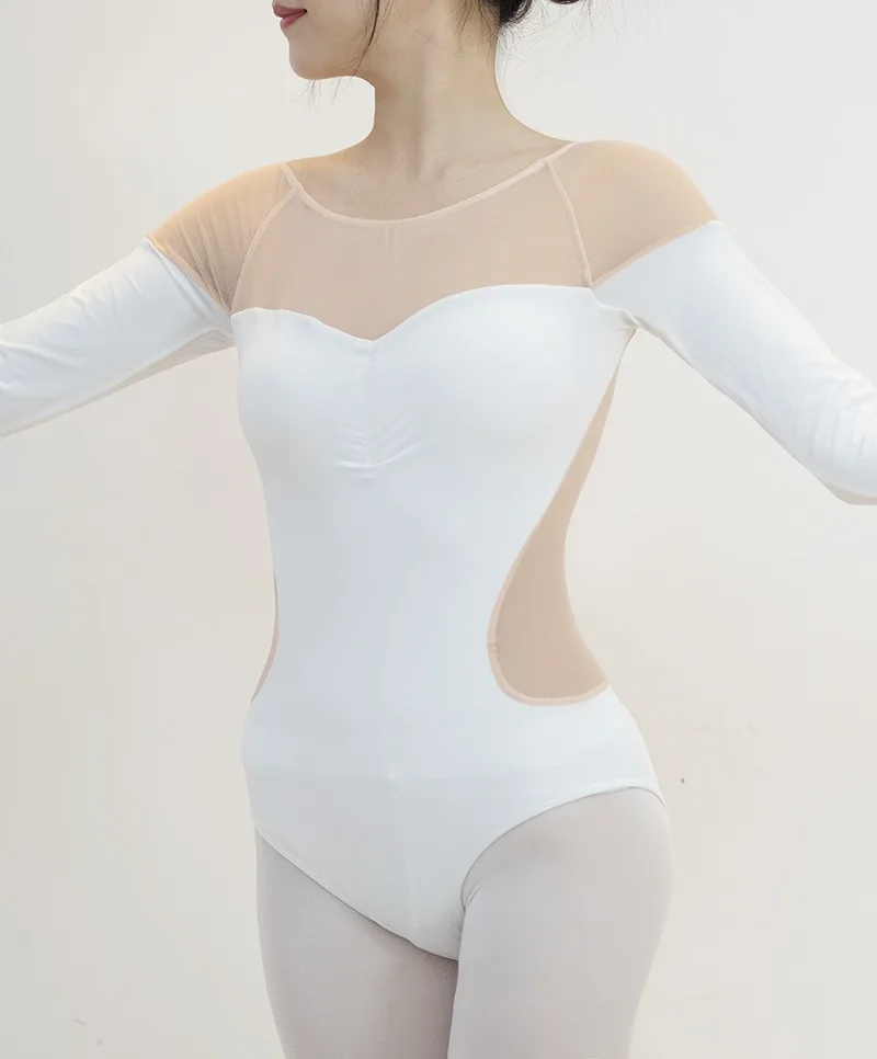 Collant de prática de balé manga longa vermelho e verde adulto feminino corpo moldar treinamento básico yoga roupa de dança de uma peça