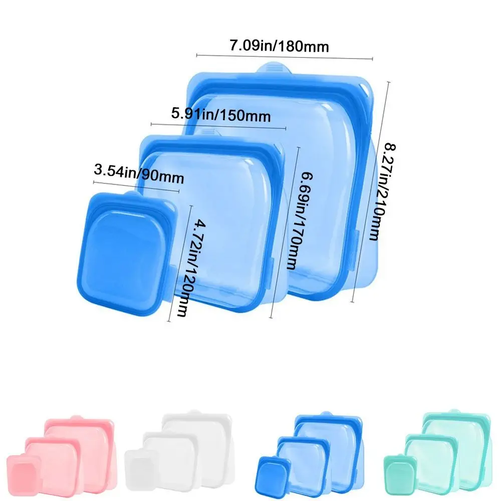 Food-Grade Silicone Food Storage Bag Reusable Airtight Freezer Food Container Fresh-keeping Heat Resistant Freezer Bag