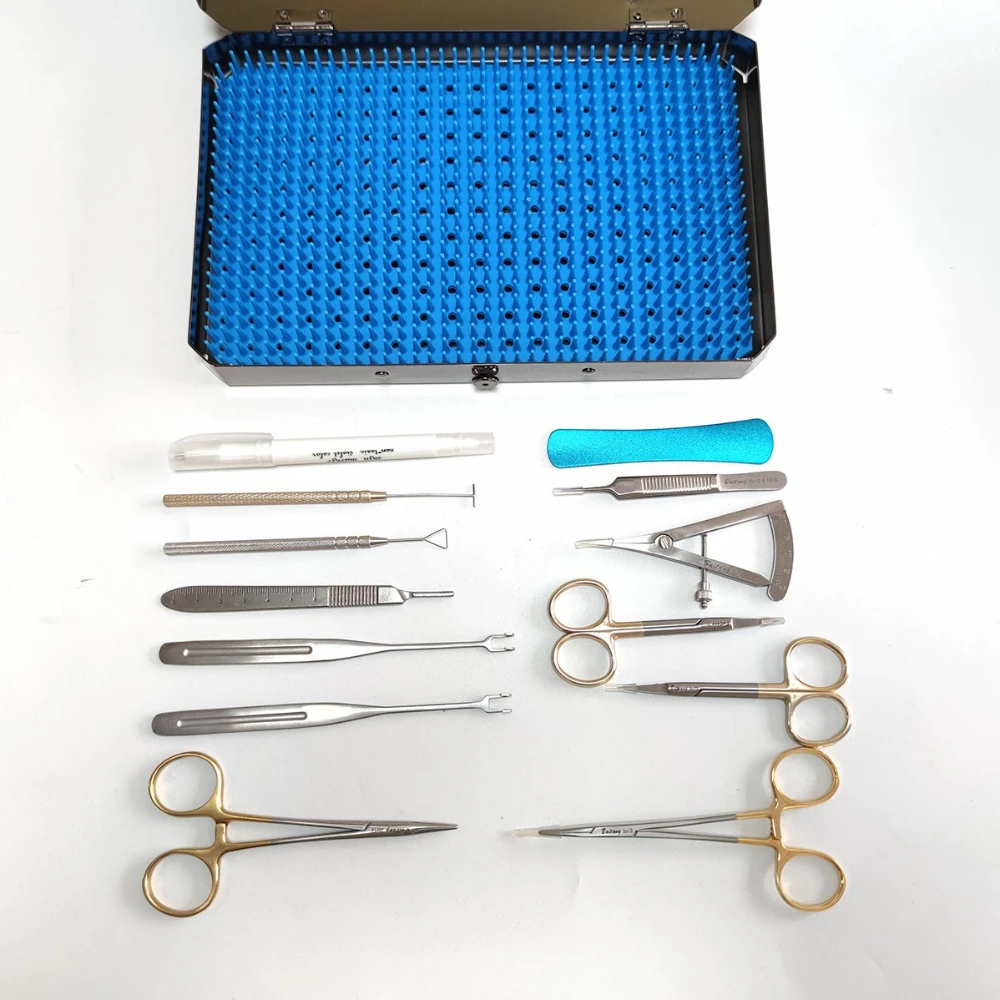 Eye Plastic Surgery Instrument Kit Ophthalmic Surgery Kit Double Eyelid Eyebrow Lifting Ophthalmic Eye Cosmetic Tool Box Set