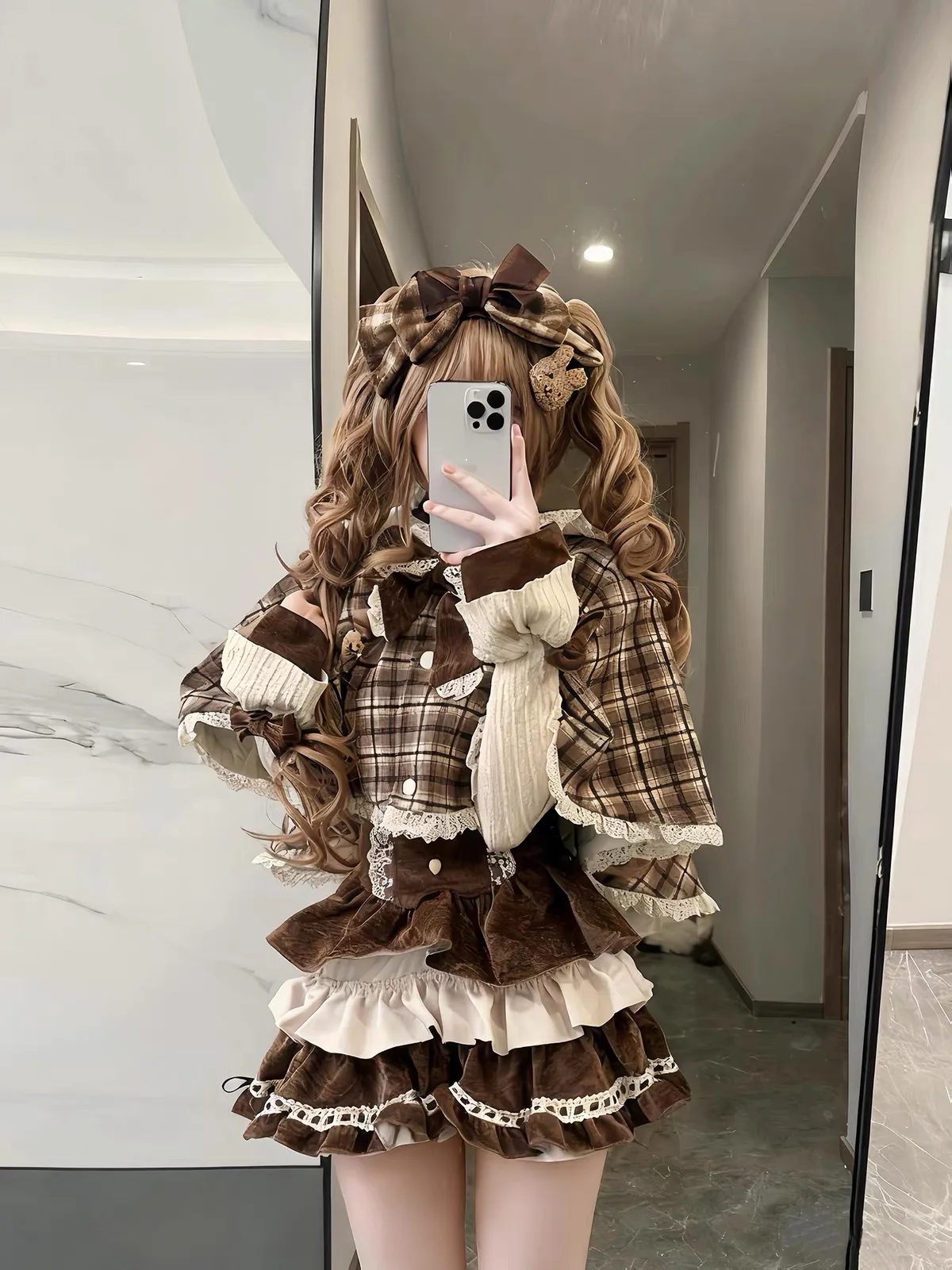 Princess Style Lolita Coat Skirt Set Sweet Girl Cake Skirt Two Piece Set Autumn Winter Vintage Japanese Style Fashion Set