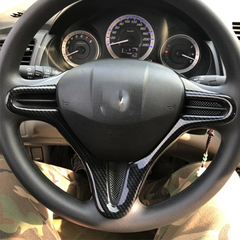 

Для Honda Civic 8th Ciimo City FD2 FD1 2004 2011 ABS стиль из углеродного волокна аксессуары внутренняя крышка рулевого колеса наклейки