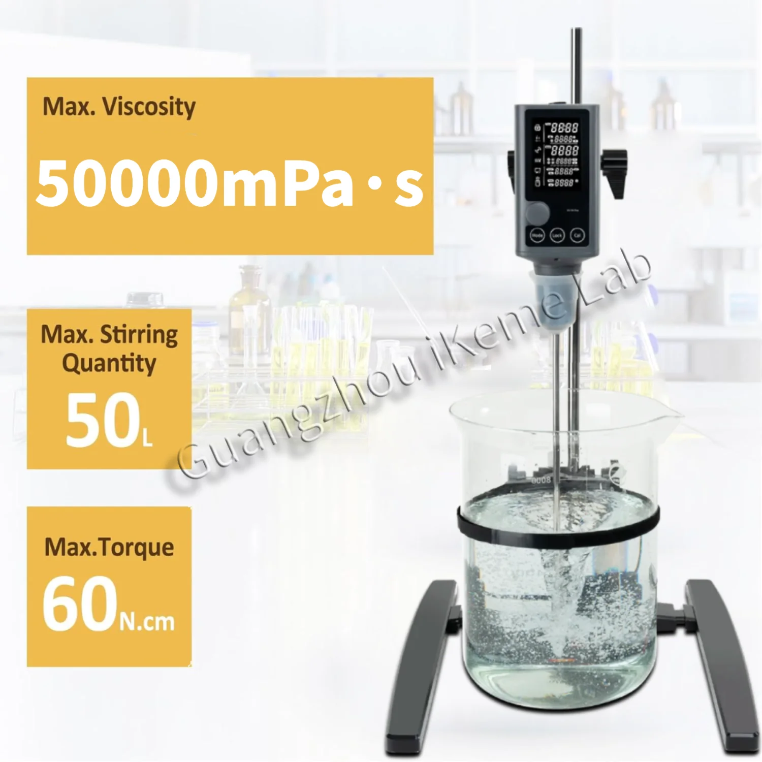 IKEME LCD Digital Overhead Mixer OS-T40-Plus/OS-T60-Plus for Cosmetics Ketchup Homogenisation Emulsions Dispersions Industrial S