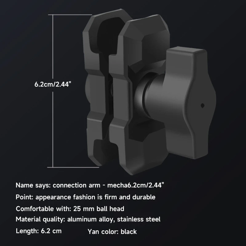 6 ซม. แขนซ็อกเก็ตคู่สำหรับ 1 "Ball Mount ฐานส่วนประกอบอลูมิเนียมอัลลอยด์