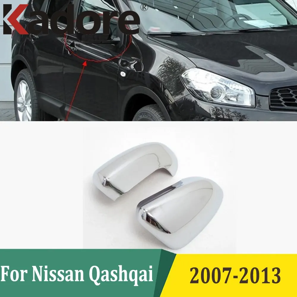 For Nissan Qashqai 2007 2008 2009 2010 2011 2012 2013 ABS Chromed Side Door Rearview Mirror Cover Trims Car Accessories