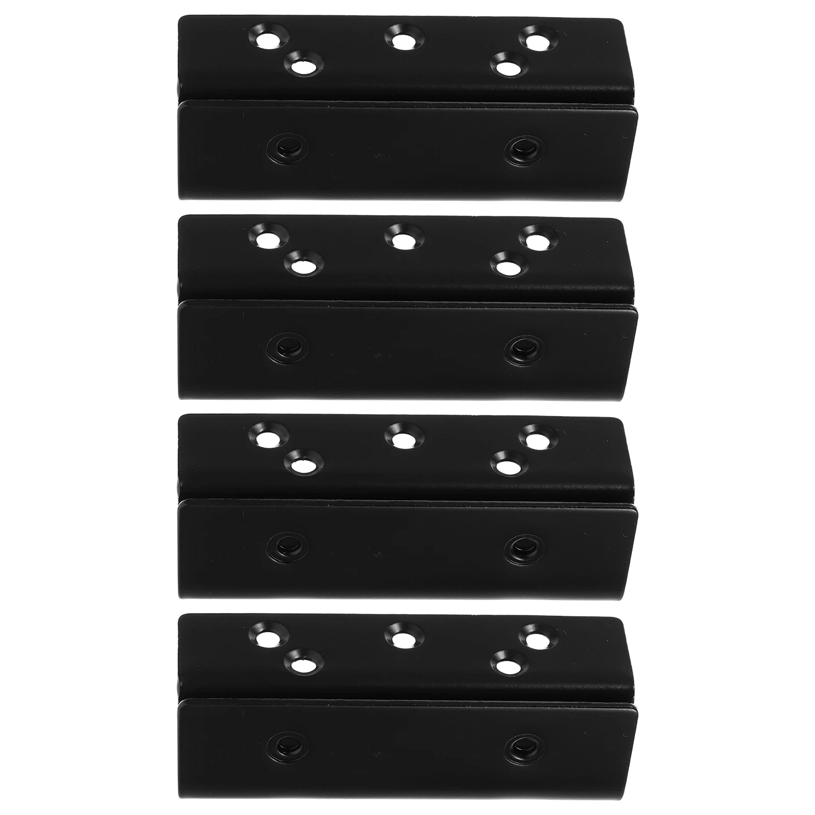 

4pcs Bed Frame Rail Brackets Iron Black Finish Easy Install Heavy Duty Support Furniture Legs Hardware Accessories