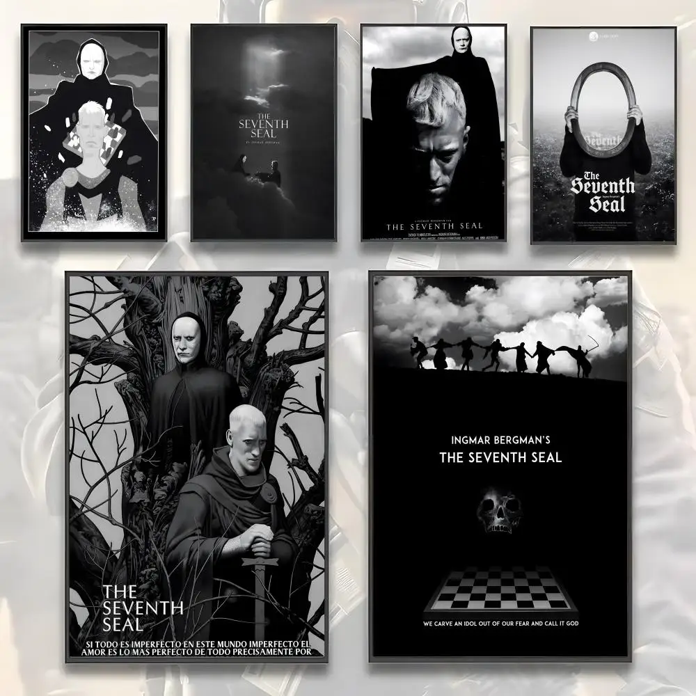 Poster Sticky Wall Art Printing Waterproof Home Living Bed Room Aesthetic Decor Classic Work Movie T-The Seventh Seal