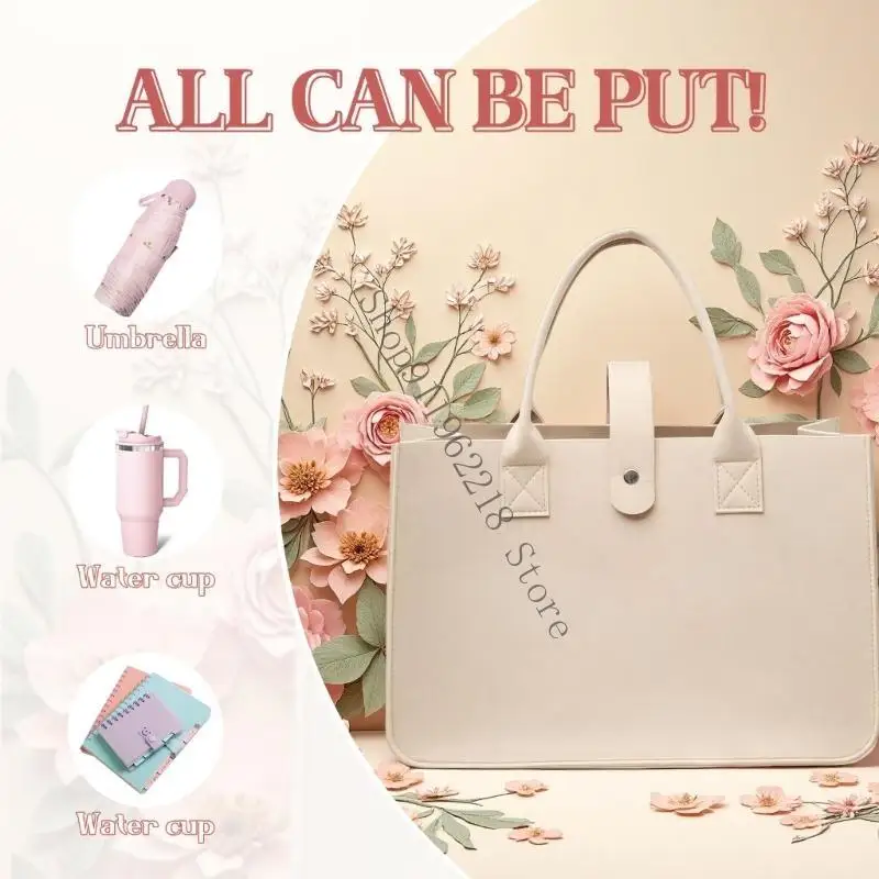 

Trendy Felt Bag Reinforced Handle Comfortable Carry for Casual or Prom Occasion 066F