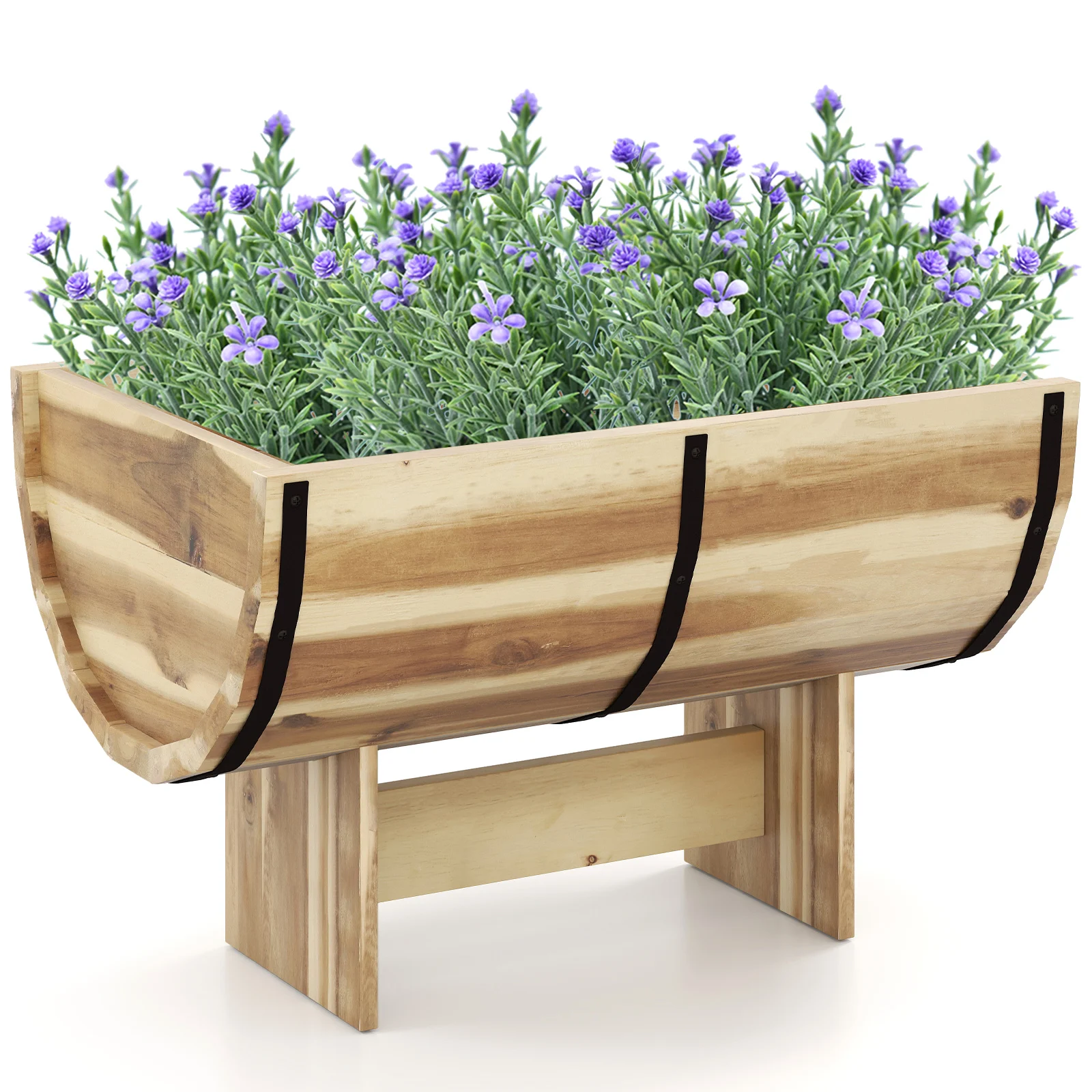 

Деревянный горшок для улицы из массива акации, полубарбекю, коробка для цветов с ножками