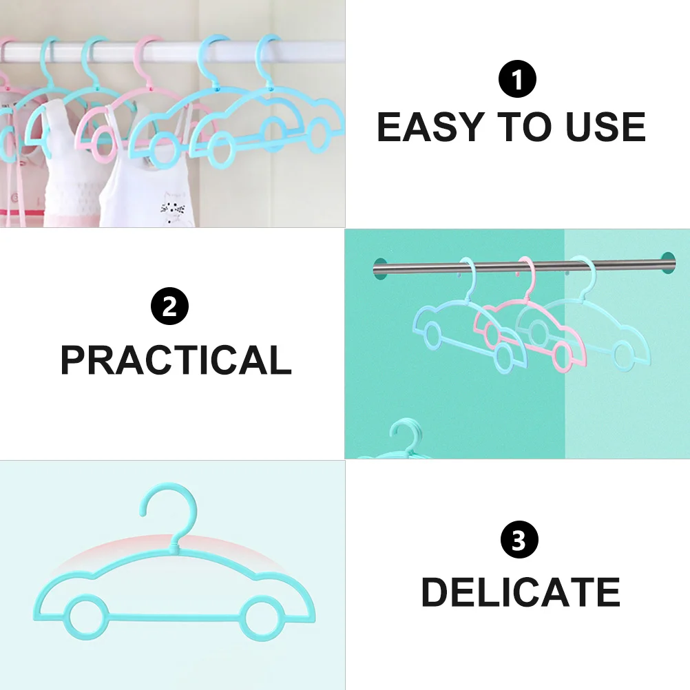 

10Pcs Children Clothes Hangers Windproof Anti-Drop Non-Slip Baby Clothes Organizer Thick Plastic Closet Hangers