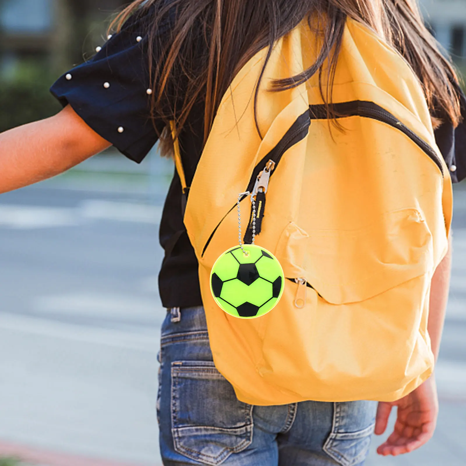

12Pcs Reflective Soccer Hanging Decor Delicate Soccer Pendant Lightweight Bag Backpack Keychain Sports Party Favor Ornament