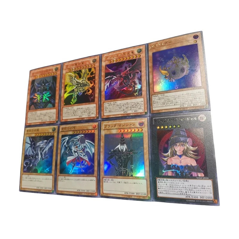 Diy Homemade Yu-Gi-Oh! Blue-Eyes White Dragon Anime Character Bronzing Collection Flash Card Cartoon Toy Card Christmas Gift