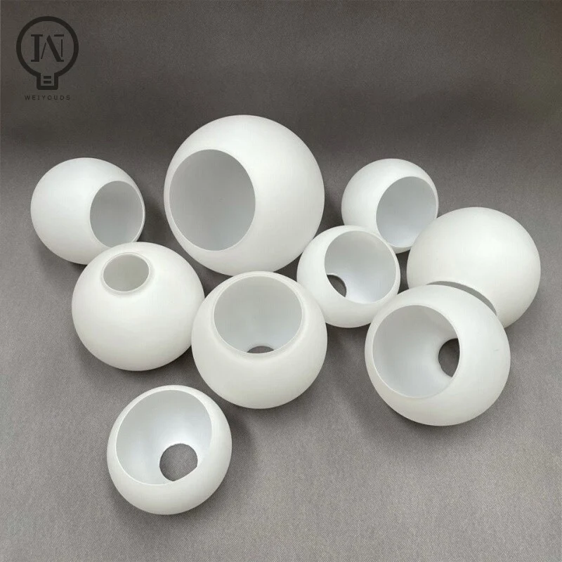 E27 E14 Milky Glass Lampshade Replacement Part Lighting Accessory for Chandelier D4cm D3cm Opening White Globe Glass Lamp Shade