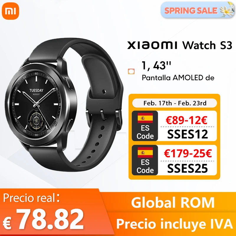 Xiaomi Watch S3 smart Watch 1.43 AMOLED 466x466 pixel 150 + modalità sportive chiamata telefonica