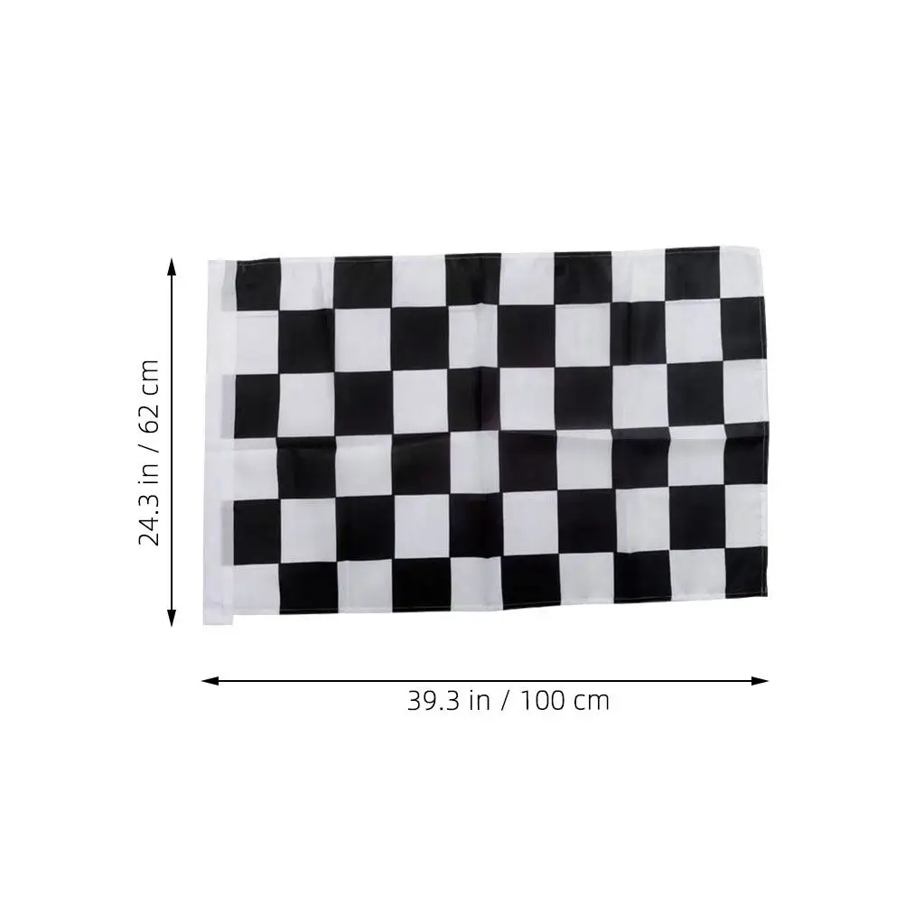 Checkered Flag Polyester Racing Flag Hand Held Mini Race Car Party Decorations for Birthday Theme Events Garden Desk Display - view 6