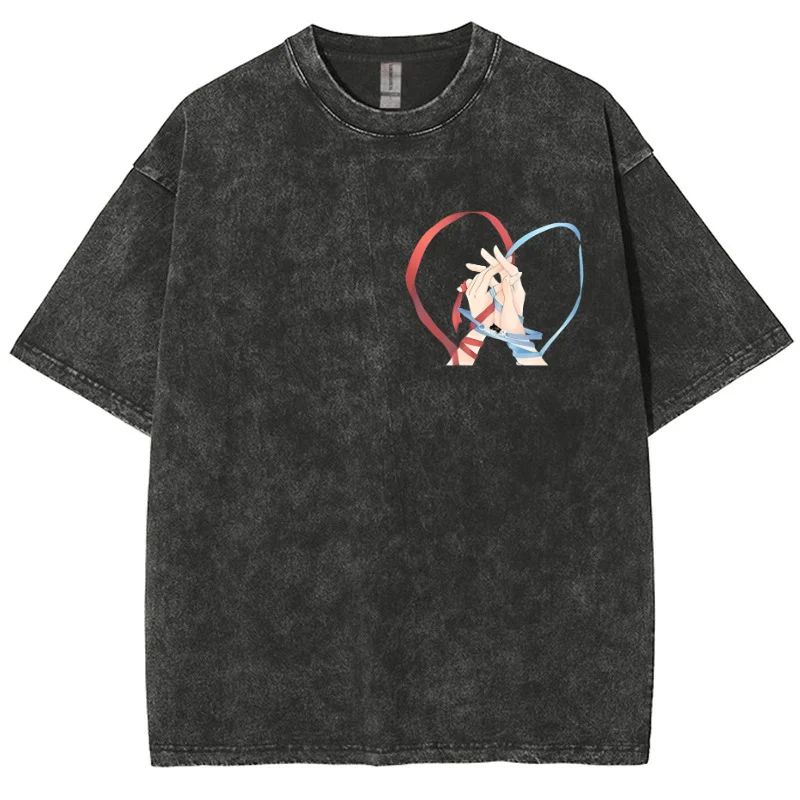 

Bo Jun Yi Xiao Graphic T Shirts Chen Qing Ling Cotton Short Sleeve Tops Vintage Snowflake Washed T-shirt Classic TV Play Tees