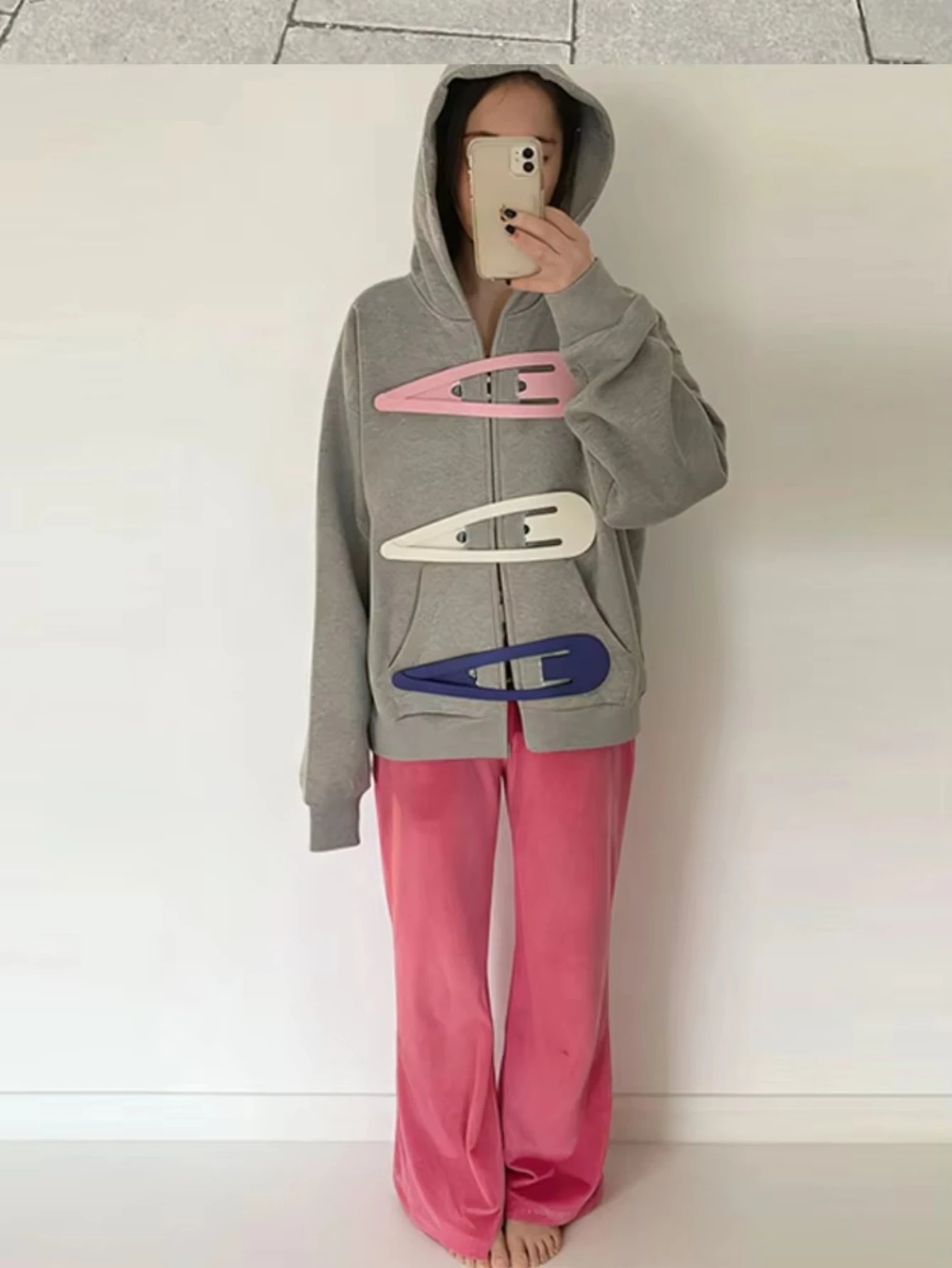 Sudadera con capucha Y2K Cutecore para mujer, chaqueta con cremallera de moda urbana, abrigo oversize, sudadera funky Gyaru, ropa alternativa de los años 2000