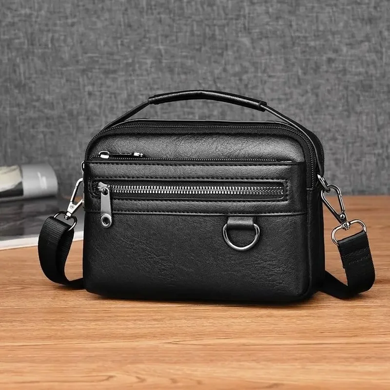 Shoulder Crossbody Waist Pack Vintage Outdoor Multi-function Mens Leisure Hanging Waist Ba Leather Fashion Phone Pouch Belt Bag