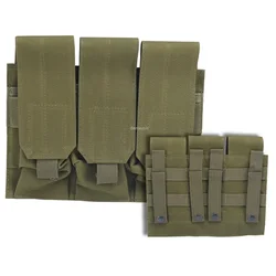 Tactical MOLLE Triple Magazine Pouches Triple  Shooting Mag Pouch Wargame Paintball Pouch Equipment for M14 Ak47