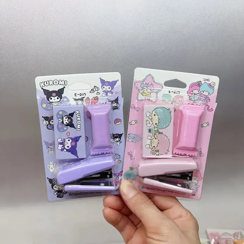 Imagem -05 - Sanrio Mini Grampeador Grupo Combinação Melody Pachacco Estudante Encadernação Ferramentas Escola e Escritório Papelaria Suprimentos 24 Pcs