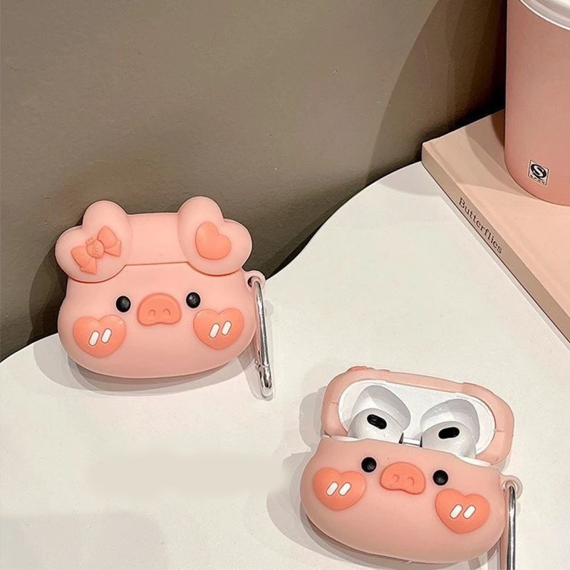 For Airpods Pro2 Case Hearphone Cover Silicone Cute Cartoon pig Cover for Apple Air Pods Pro 1 2 3 Earbuds Case Accessorie