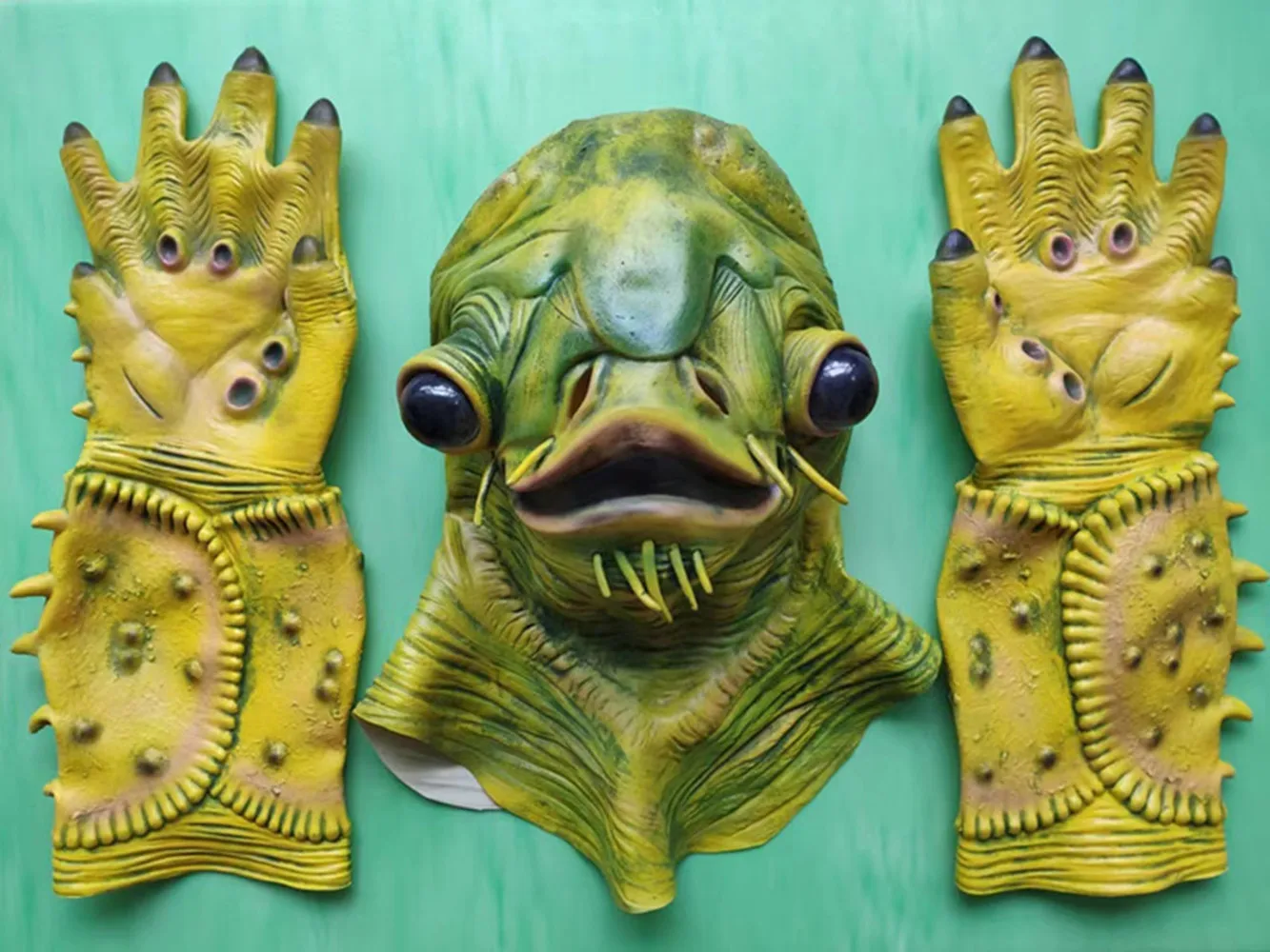 

Catfish Green Fish Headgear Cosplay Set, Latex Headgear, Party Spoof Trick Headgear, Halloween