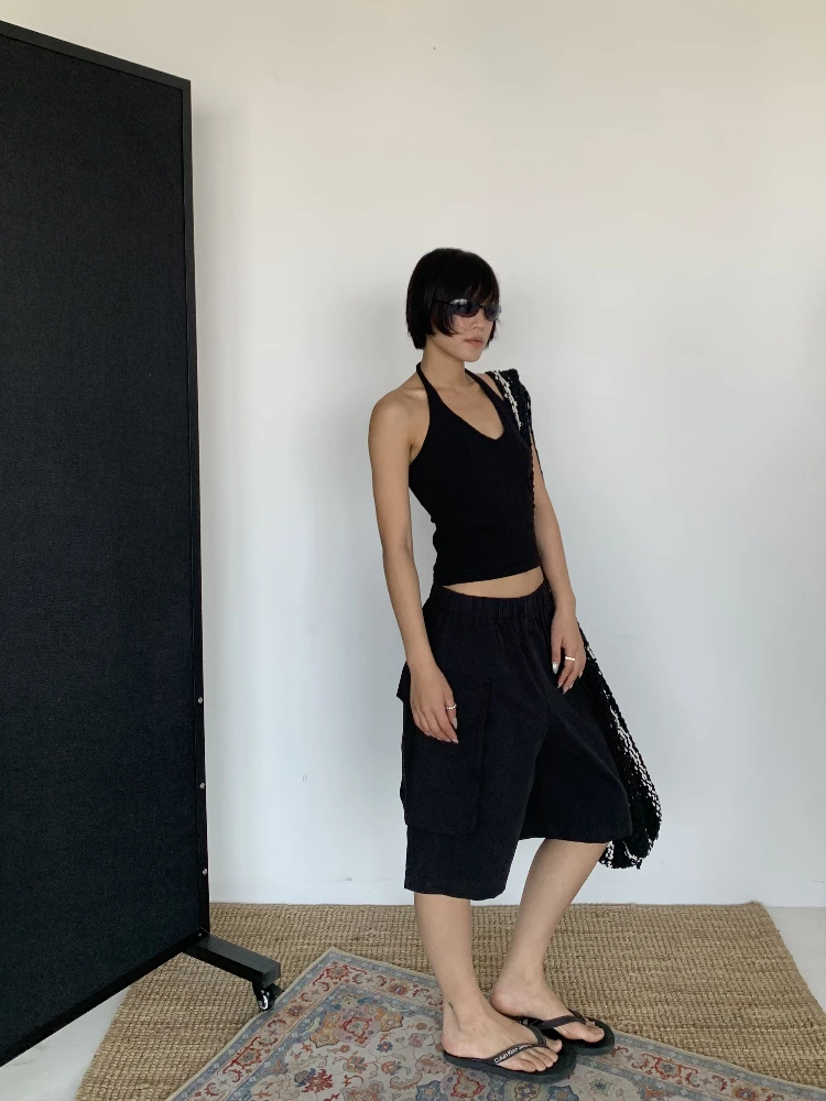 

T Dstring ket Рабочая одежда и брюки средней длины, универсальный цвет, лето 2023, новинка Sle, повседневный хлопок 00%