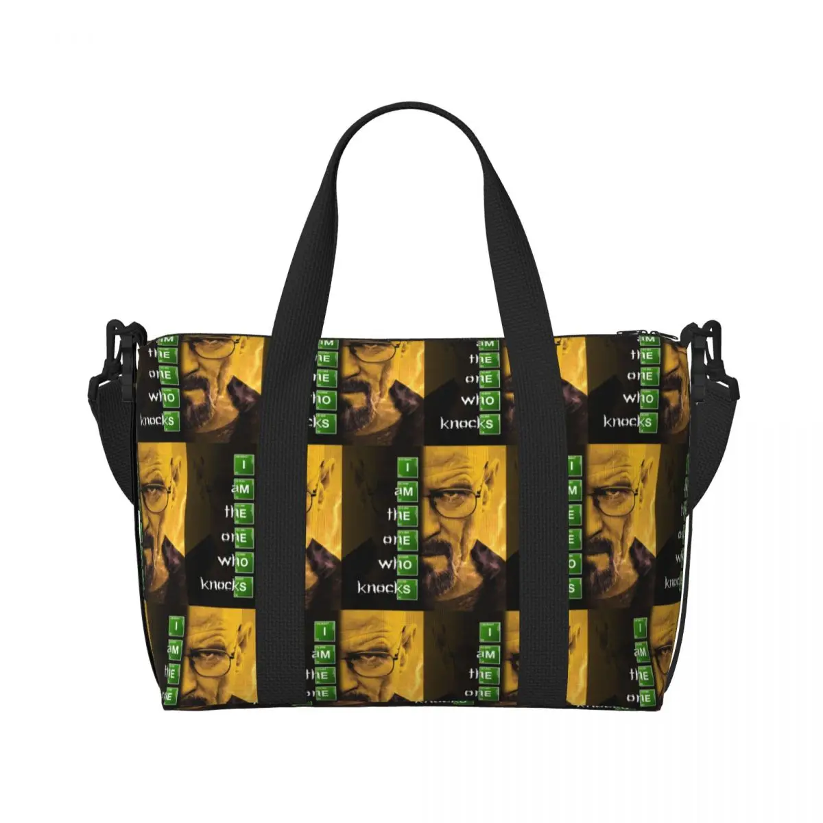 Custom Breaking Bad I Am The One Who Knocks Grocery Shopping Tote Bag Women Big Capacity Walter White Beach Gym Travel Bags